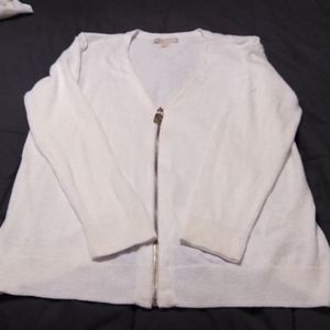 Michael kors off white zip up sweater